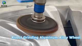 6-axis robot with floating grinding tool for precise grinding of aluminum alloy car wheels